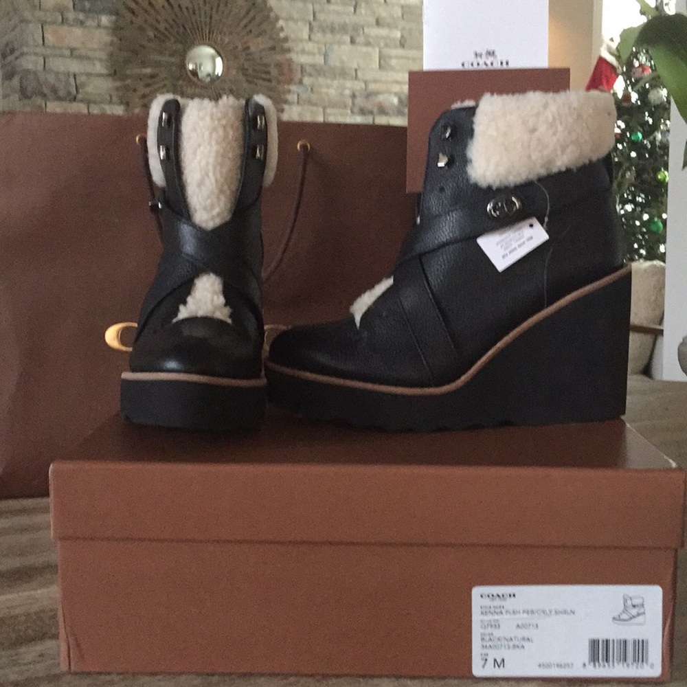Brand New Coach Kenna wedge boots